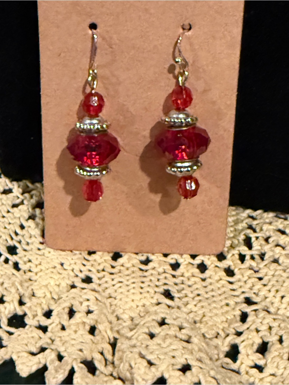 Red Bead Drop Earrings - Classic Women Jewelry